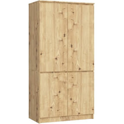 Armoire AKORD S90 Chêne Artisan 90 cm 4 portes façade Chêne Artisan 4 étagères 90x51x180 cm