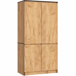 Armoire AKORD S90 Chêne Craft 90 cm 4 portes façade Chêne Craft 4 étagères 90x51x180 cm