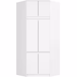 Armoire dangle avec surmeuble AKORD S100 Blanche 100 cm 6 portes façade Blanche 100x50x235 cm