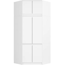 Armoire dangle avec surmeuble AKORD S100 Blanche 100 cm 6 portes façade Blanche 100x50x235 cm