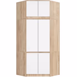 Armoire dangle avec surmeuble AKORD S100 Chêne Sonoma 100 cm 6 portes façade Blanche 100x50x235 cm
