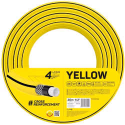 CELLFAST 4YELLOW tuyau d'arrosage de, 4 plis | Renforcement de fil durable | Pression de break : 20 bar, Résistant a toUV ray ...