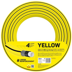 Cellfast Tuyau D'Arrosage Yellow, Léger, Durable, 4 Couches, Durable Tresse Croix, Résistant Aux Uv Et Aux Algues, Résistance À