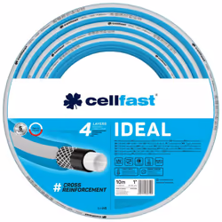 CELLFAST IDEAL TUYAU D'ARROSAGE, DURABLE, FLEXIBLE, 4 COUCHES, DURABLE TRESSE CROIX, RÉSISTANT AUX UV ET AUX ALGUES, TECHNOLO ...