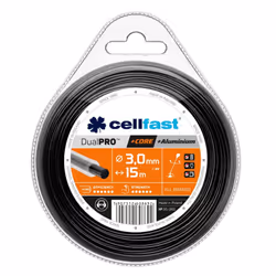 CELLFAST FIL DE COUPE DUAL PRO - ROND, AVEC NOYAU, SOLIDE ET ROBUSTE, RENFORCÉ AVEC DES PARTICULES D'ALUMINIUM, RÉSISTANT À L ...