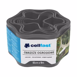 Bordure de jardin Cellfast - Séparateur de pelouse en cellulose - 10cm 9m - Gris - Accessoire de jardinage