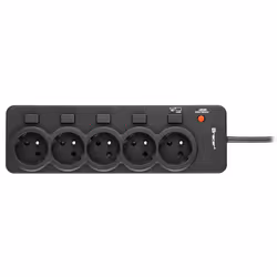 Tracer PowerGuard PRO, 5 sortie(s) CA, Type F, 3680 W, Noir, 1,6 m, 200 mm
