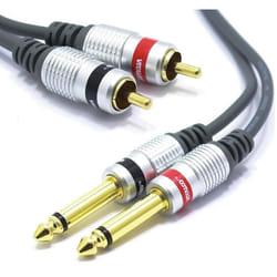 Câble RCA - VITALCO - 2 RCA vers double jack 635 mm - 3m - Noir/Rouge - Connecteur audio