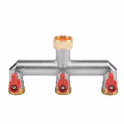 BR-3134 Collecteur 3 voies avec GZ3/4" avec robinets à bille pour robinet GW3/4" LAITON nickelé EAN: 5907544438038