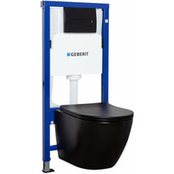 Wc suspendu Geberit noir pack complet delos