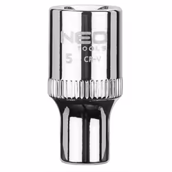 Douille hexagonale NEO 1/4" (réf. 08-222) de 5 mm, fabriquée en acier au chrome-vanadium durable, conformément à la norme DIN ...