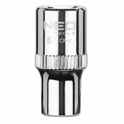 Douille hexagonale NEO 1/4" (réf. 08-224) de 6 mm, fabriquée en acier au chrome-vanadium durable, conforme à la norme DIN 312 ...