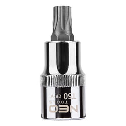 Embout Torx sur douille - NEO - T50 - 55 mm - Acier au chrome-vanadium - Garantie 25 ans
