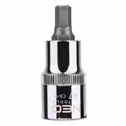 Embout hexagonal sur douille - NEO - H7 x 55 mm - Acier chrome-vanadium - Alliage S2 - Certifié TÜV