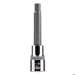 Embout hexagonal sur douille - NEO - H8 x 100 mm - Acier chrome-vanadium - Acier allié S2 - Certifié TÜV