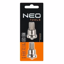Embouts de visseuse - NEO TOOLS - 06-040 - Lot de 2 - Acier S2 - Longueur 25 mm