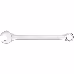 Clé à fourche 12 x 160 mm, acier CrV, DIN3113, gaufrée, finition satinée, tête polie coudée à 15°, certificat TÜV M+T, garant ...