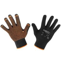 Gants de travail coton et polyester à pois taille 9