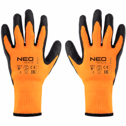 Ces gants de travail isolants en polyester enduit de latex, 2242X 97-612-8 de NEO, taille 8, sont fabriqués en polyester endu ...