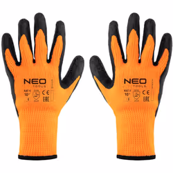 Ces gants de travail isolants en polyester enduit de latex, 2242X 97-612-10 de NEO, taille 10, sont fabriqués en polyester en ...