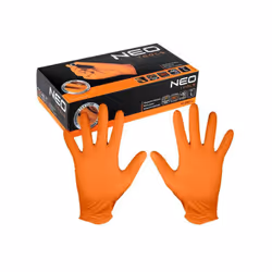 Avantages produit Boite de 50 gants nitrile perforés oranges NEOTOOLS Gants fabriqués à partir d'un matériau plus résistant q ...