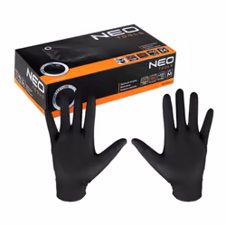 Avantages produit Boite de 100 gants nitrile noirs NEOTOOLSGants de protection jetables de couleur noire professionnelle, rép ...