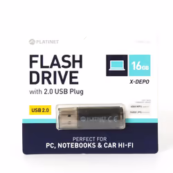Platinet PMFE16B lecteur USB flash 16 Go USB Type-A 2.0 Noir