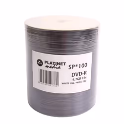 Platinet DVD-R (100 pack), DVD-R, 120 mm, Imprimable, Emballé sous plastique, 100 pièce(s), 4,7 Go
