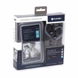 Platinet PM1070GR, Avec fil, 20 - 20000 Hz, Sports, Casque, Gris