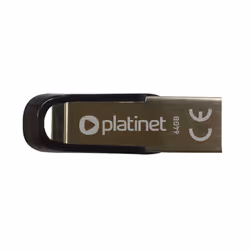 Platinet PMFMS64, 64 Go, USB Type-A, 2.0, Casquette, Noir, Argent