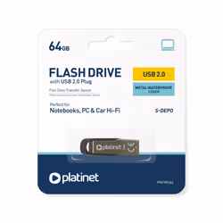 Platinet PMFMS64 lecteur USB flash 64 Go USB Type-A 2.0 Noir, Argent