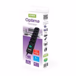Ever Optima 3m Noir 6 sortie(s) CA 250 V