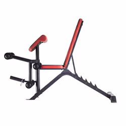 HMS Fitness LS3859 Banc de musculation ajustable Dossier réglable Siège ajustable Gym Noir, Rouge