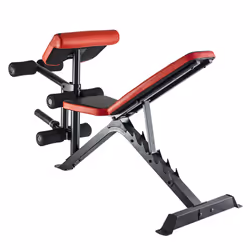 HMS Fitness LS3859 Banc de musculation ajustable Dossier réglable Siège ajustable Gym Noir, Rouge