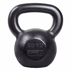 HMS Fitness KZG20, Kettlebell classique, Fonte, Noir, 20 kg