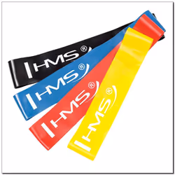 HMS Fitness GU04 SET bande d'exercice Caoutchouc Noir, Bleu, Rouge, Jaune