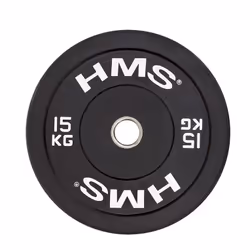 HMS Fitness BBR15, Olympic, Disque de lancer de poids revêtu de caoutchouc, 15 kg, Noir, Rond, Acier