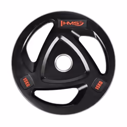 HMS Fitness TOX15, Olympic, Disque de lancer de poids revêtu de caoutchouc, 15 kg, Noir, Rond, Acier
