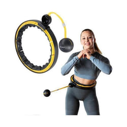 Hhm21 Hula Hoop Tpe Noir/jaune Magnétique Avec Poids + Compteur Hms