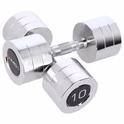 HMS Fitness CHD10, Haltère au poids fixe, Chrome, Acier, 10 kg, 2 pièce(s)