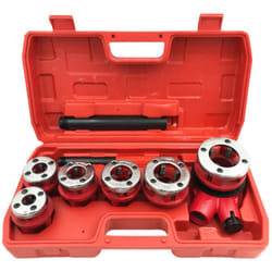 Coffret de 9 pièces Filières avec 6 tailles variées - 1/4, 3/8, 1/2, 3/4, 1 et 5/4 pouces - Conception ergonomique et robuste pour plombiers - Beast