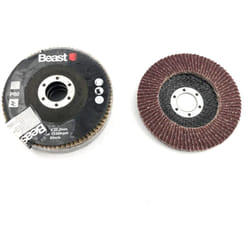 Beast - Disques Lamelles Plat avec Granulométrie 80 - 3 unités - 115 mm x 22,23 mm - Corindon pour bois, métal, plastique, fonte