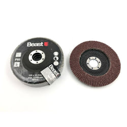 3 disques lamelles bombés D. 125 x Al. 22,23 mm Gr 60 corindon pour Bois, métal - 739536 - Beast