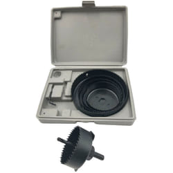 Coffret de 8 Trépans Beast avec Adaptateur pour Bois et Plâtre - Diamètres de 64 à 102 mm - Outils Pratiques et Efficaces - Inclus Foret de Centrage