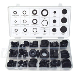 Coffret 125 pièces Joints et Bouchons d'Etanchéité avec résistance aux huiles et graisses - Divers Diamètres - Boîtier Plastique Résistant - Solution