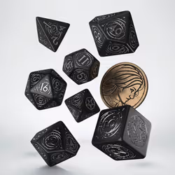 Q-workshop The Witcher Dice Set. Yennefer, Universel, Adulte, unisexe, Plastique, Noir, Argent, Pologne