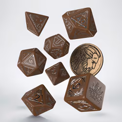 Q-workshop The Witcher Dice Set. Geralt, Universel, Adultes et enfants, unisexe, Plastique, Marron, Argent, Pologne