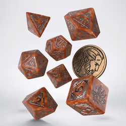 Q-workshop The Witcher Dice Set. Geralt, Universel, Adultes et enfants, unisexe, Plastique, Bronze, Argent, Pologne