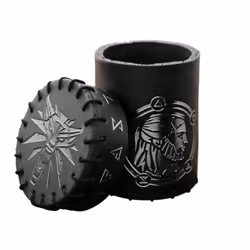 Q-workshop The Witcher Dice Cup. Geralt, Gobelet pour dés, Noir, Argent, unisexe, Cuir, 85 mm, 5,5 cm