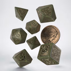 Q-workshop The Witcher Dice Set. Triss, Universel, Adultes et enfants, unisexe, Plastique, Or, Vert, Pologne
